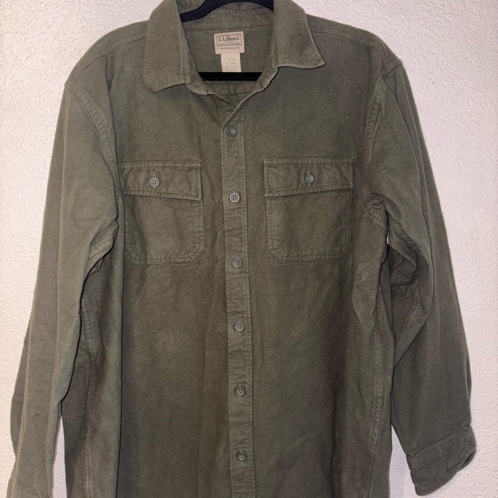 L.L. Bean Sage Green Traditional Fit Shirt